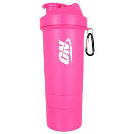 Шейкер Optimum Nutrition Shaker Smart 600 мл + 2 контейнера Рожевий