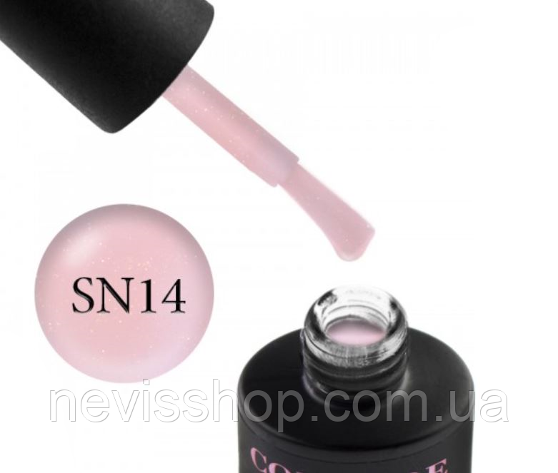 Гель-лак Couture Colour Soft Nude SN 14 світлий абрикосово-рожевий із шимери, 9 мл