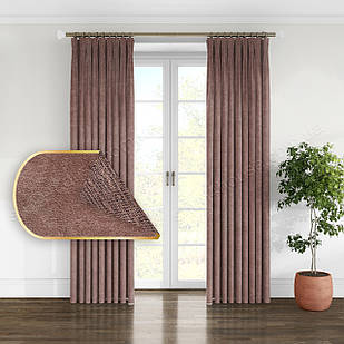 Ціна за 2.8 м! Штори мікровелюр двухсторонні турецькі Колір: коричновий