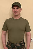 Футболка чоловіча тактична олива зелена хакі, Premium якість (Україна), стретч-кулір, фото 6