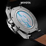 Годинник класичний з японським механізмом незвичайний стильний з автопідзаводом зі шкіряним ремінцем, фото 2