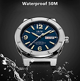 Годинник класичний з японським механізмом незвичайний стильний з автопідзаводом зі шкіряним ремінцем, фото 6