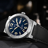 Годинник класичний з японським механізмом незвичайний стильний з автопідзаводом зі шкіряним ремінцем, фото 5