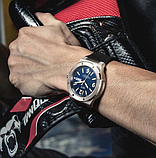Годинник класичний з японським механізмом незвичайний стильний з автопідзаводом зі шкіряним ремінцем, фото 7