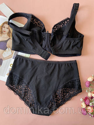 80/85/90Е Чорна бавовняна жіноча нижня білизна великих розмірів, фото 2