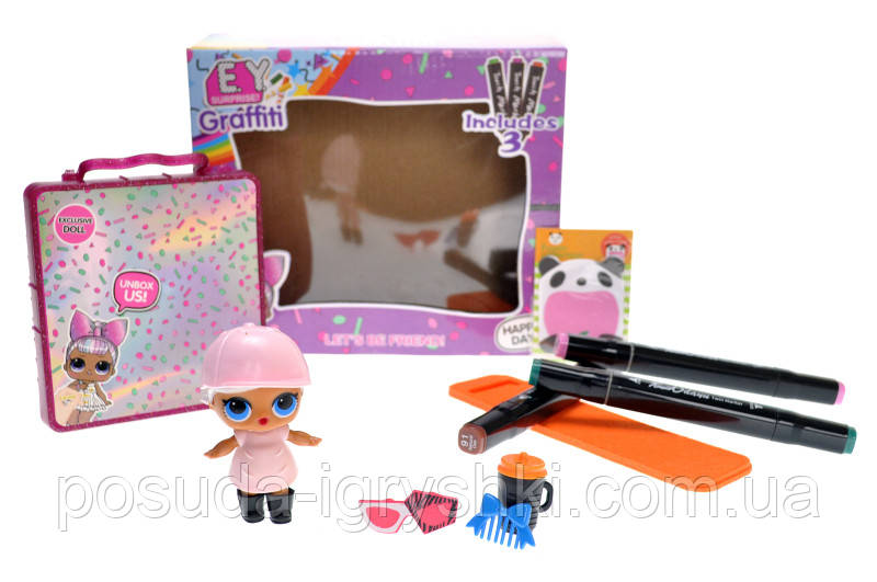 Лялька герой зі скетч-маркерами в коробці EY2412 р.18*16,5*6,5см, фото 1