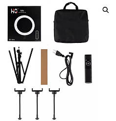 Професійна кільцева світлодіодна лампа 45см HQ-18N з пультом і штативом