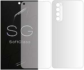 Бронеплівка для Oppo Reno 4 Pro комплект: для передньої і задньої панелі зносостійка поліуретанова SoftGlass