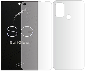 Бронеплівка для OPPO A53 комплект: для передньої і задньої панелі зносостійка поліуретанова SoftGlass