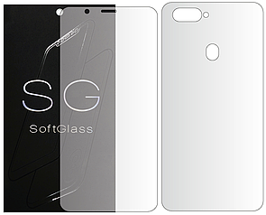 Бронеплівка для Oppo R11s plus комплект: для передньої і задньої панелі зносостійка поліуретанова SoftGlass