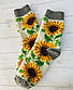 Шкарпетки жіночі з овечої шерсті, соняшники, фото 2