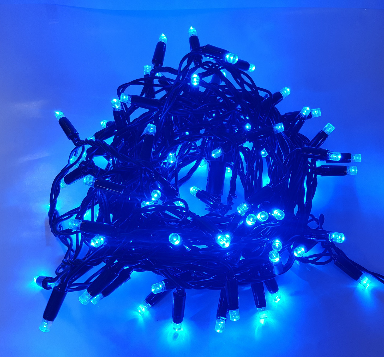 Світлодіодна новорічна гірлянда 100B-U "Нить" 100 LED 10м Синя (3_01321)