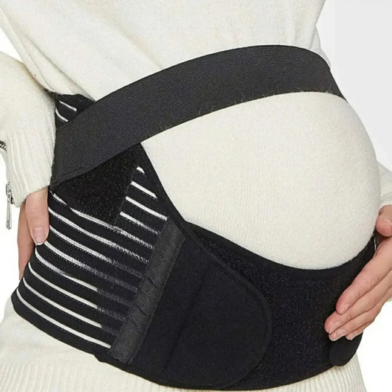 Бандаж для вагітних Support XL з резинкою через спину для підтримки Чорний (3_00558)