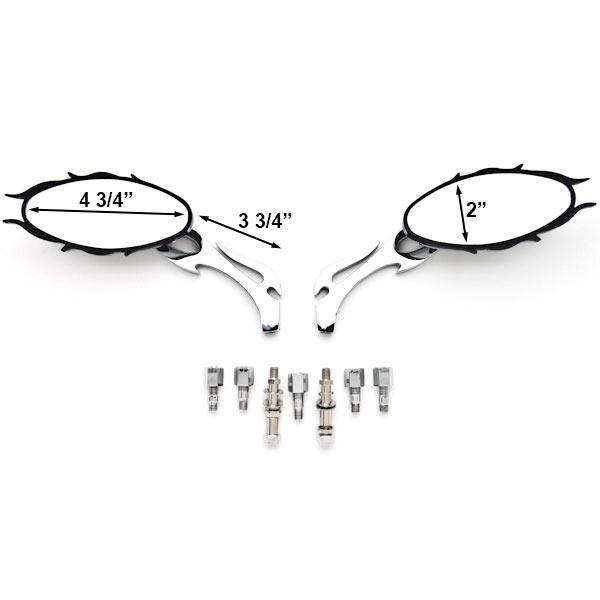 Мото зеркала Flame Chrome для Harley Sportster XL/Dyna/Softail (кт 2шт) - фото 3 - id-p1624585592