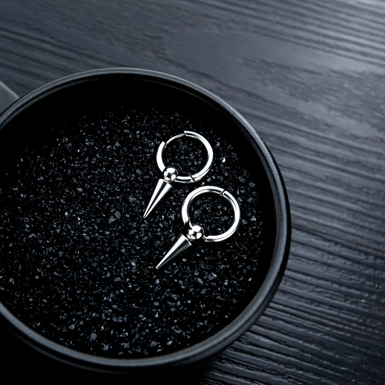 Сережки зі сталі із шипами, фото 1