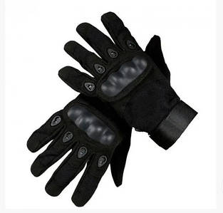 Військові тактичні рукавички повнопали з захистом на липучку, Чорний XL