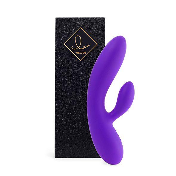 Гнучкий вібратор кролик із двома моторами FeelzToys Lea Rabbit Vibrator Purple, 20х3,7 см.