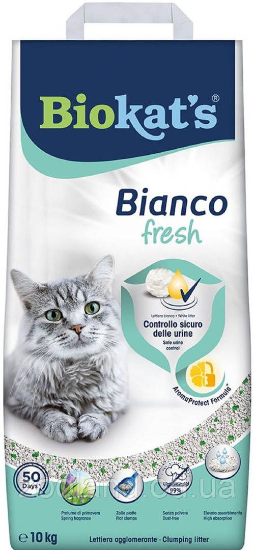 617107 Biokat's Bianco Fresh Комкувальний наповнювач, 10 кг