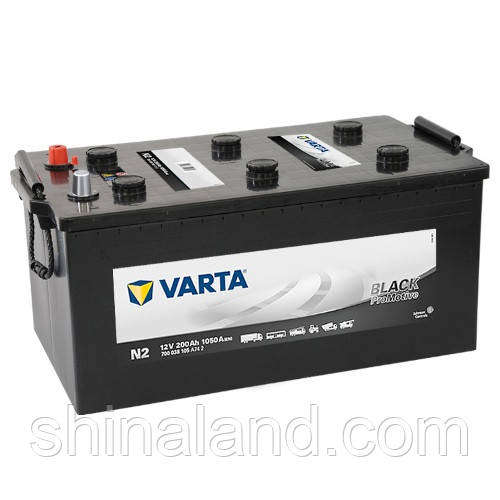 Акумулятор вантажної Varta Promotive Black (N2): 200 Ач, 12 В, 1050 А - (700038105), 518 x276x242 мм