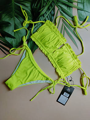 Купальник раздельный в РУБЧИК -топ Fuba Катрин 22302 лимон(В НАЛИЧИИ ТОЛЬКО 46  УКР р-ры), фото 3