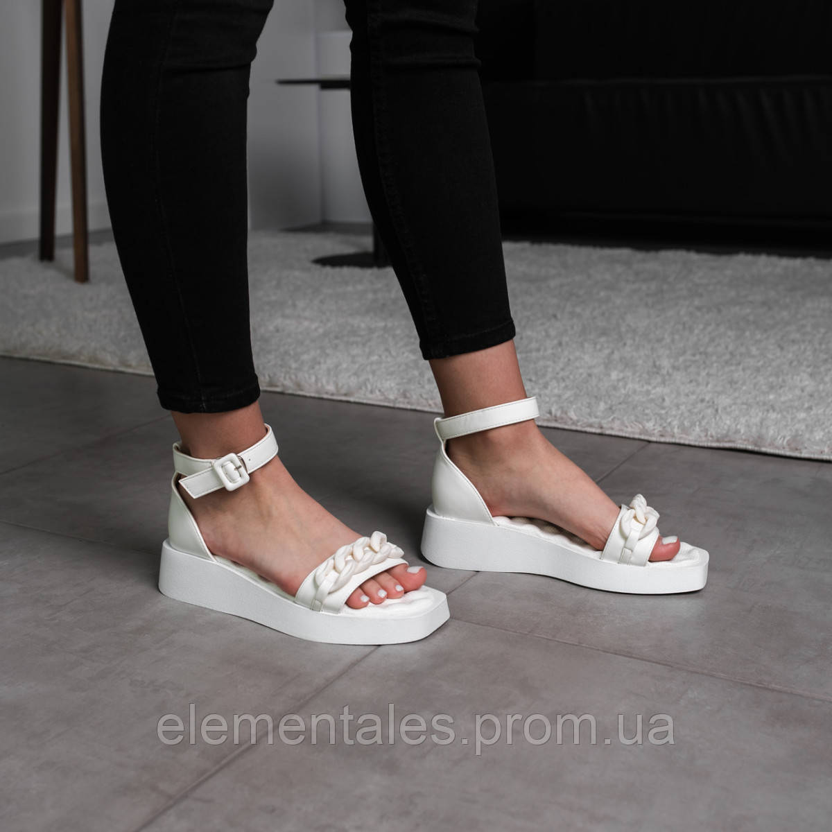 Босоножки Женские Белые на Танкетке Платформе 38 Размер 24,5 См Minnie ...