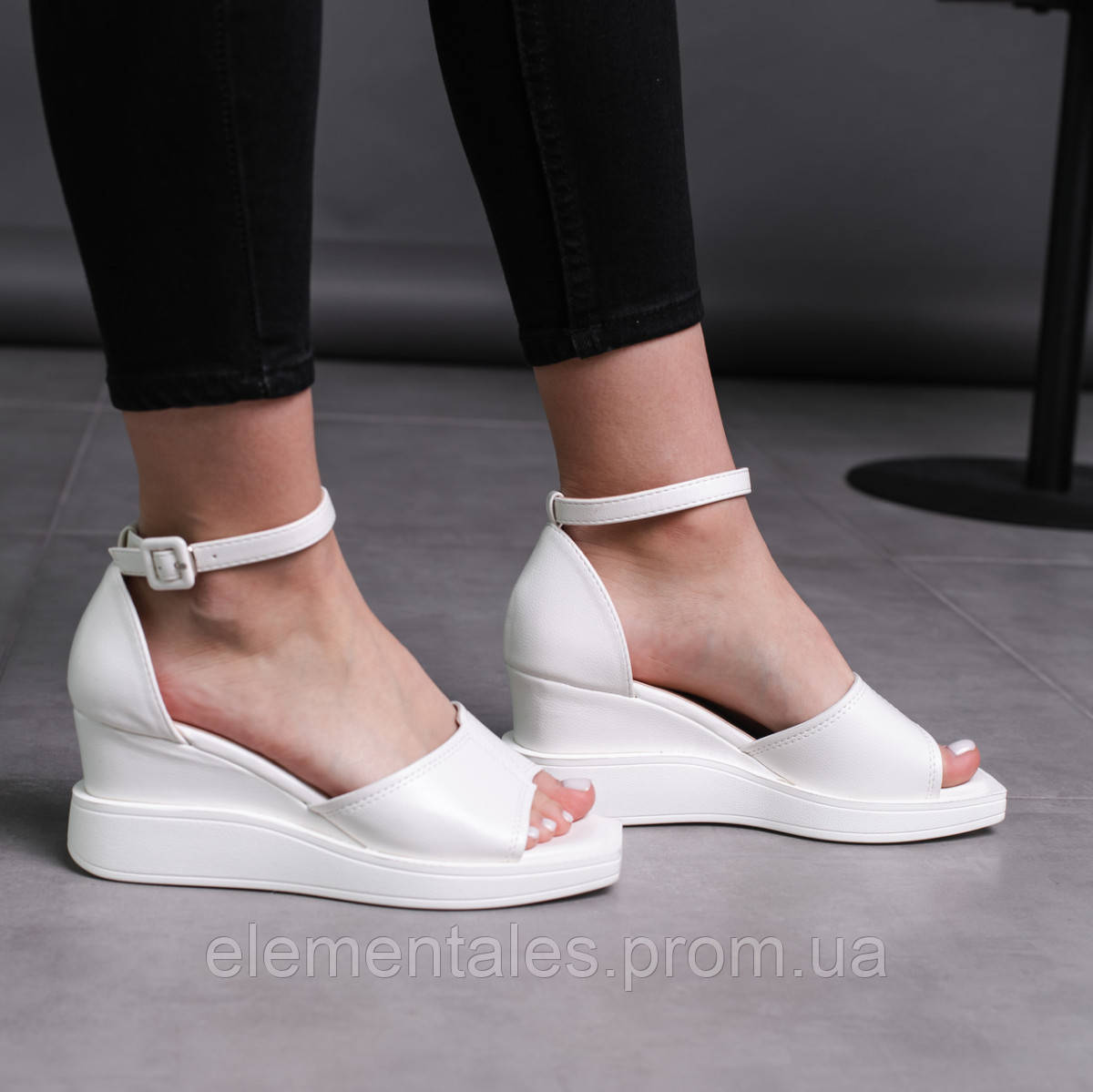 Босоножки Женские Белые на Танкетке Платформе 40 Размер 25,5 См Parvati ...