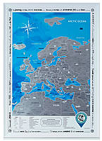 Скретч карти моїх подорожей по Європі (англ.) в рамі