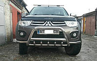 Кенгурятник + УС для Mitsubishi Pajero Sport 2008-2015 Защита заднего бампера/дуги/пороги