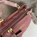 Сумка ділова класична чорна, повсякденна каркасна жіноча сумка з квітами з ручкою та ременем, фото 10