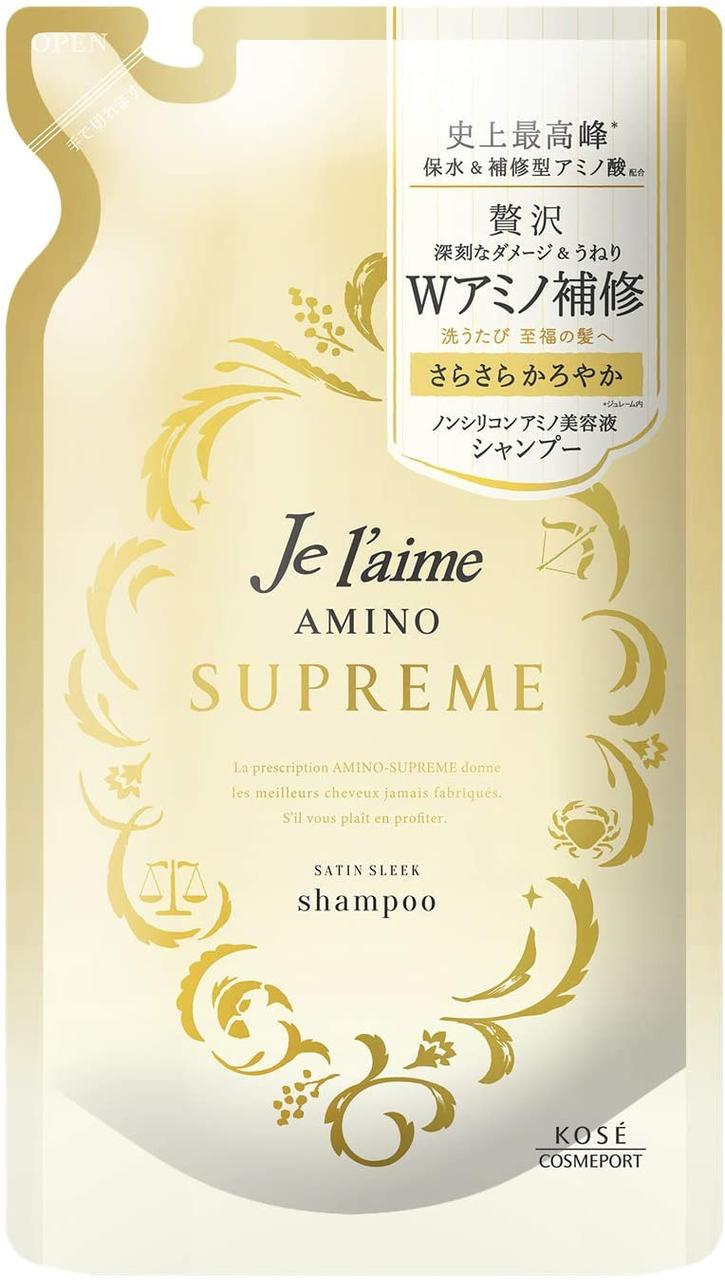 KOSE Jureme Amino Supreme Shampoo Satin Sleek Відновлюючий шампунь, запасний блок 350 мл