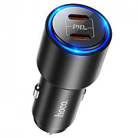 Автомобильное зарядное устройство Hoco NZ3 Clear Way 40W Dual Port PD Car Charger Black