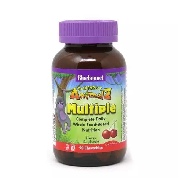 Мультицитаміни для дітей, Вішня, Rainforest Animalz, Bluebonnet Nutriion, 90 жувальних цукерок