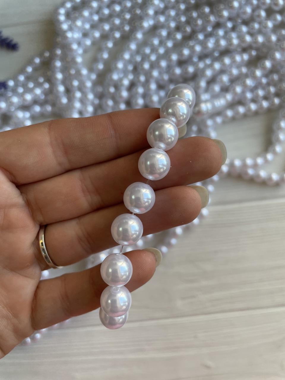 Намистини перлини на нитці "Люкс" 12 мм білі 500 грамів