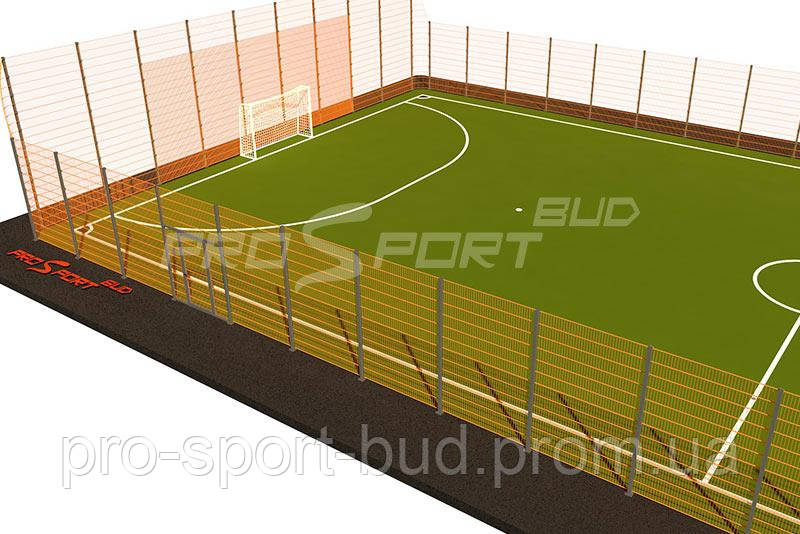 Строительство футбольного поля под ключ Мини-футбольная площадка 22х42 Покрытие Искусственная трава 40м - фото 8 - id-p1624895079