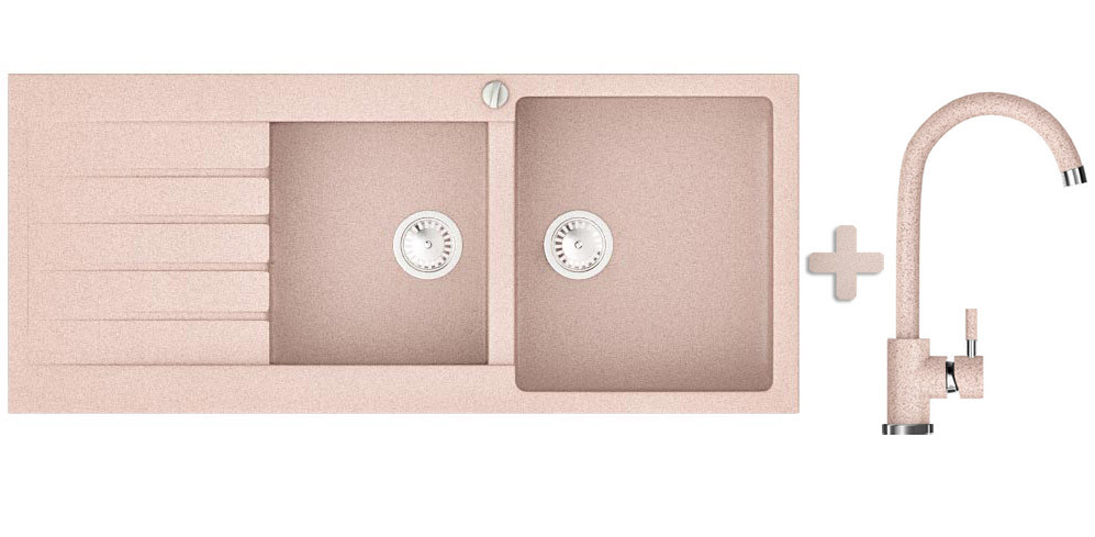 Комплект: мийка гранітна ASKANIA SHOCK Авена + Кран, фото 1