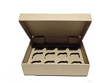 Коробка для капкейків, кексів та мафінів 12 шт 320*238*80 (бурий)