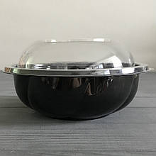 Салатник з кришкою чорний 1000мл (330шт) УК-107