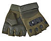 Тактические беспалые перчатки (велоперчатки, мотоперчатки) Eagle Tactical ET-01 Green Размер XL - Фото 