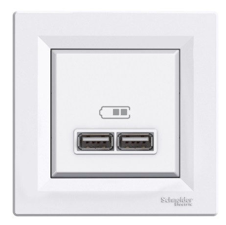 Розетка USB Schneider Asfora, Білий, фото 1