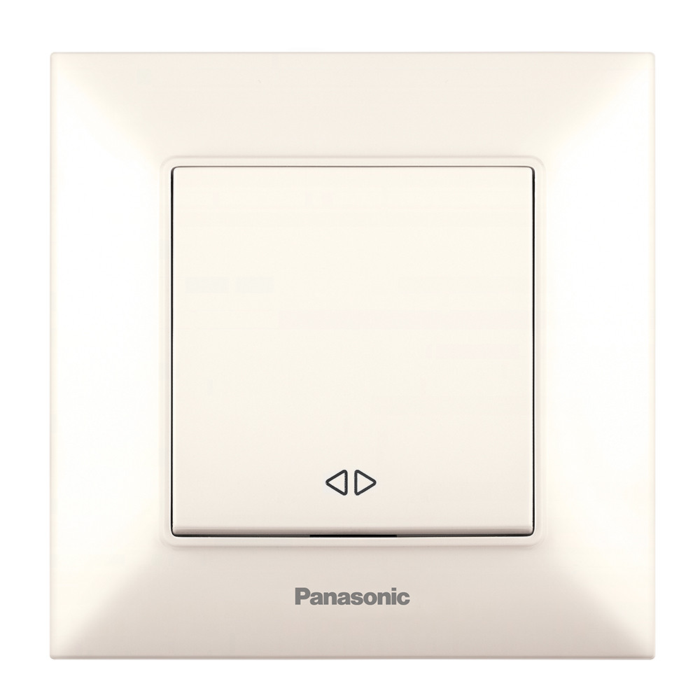 Вимикач Panasonic Arkedia Slim одноклавішний перехресний кремовий, фото 1