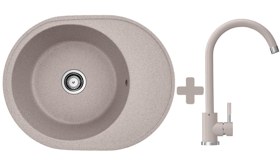 Комплект: мийка гранітна ASKANIA KAMELIA Авена + Кран, фото 1