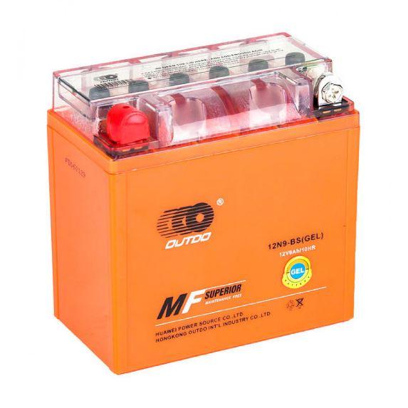 Мотоакумулятор OUTDO 12N9-BS GEL, 12 V 9 Ah (137 х 77 х 135), Orange, Q8, фото 1