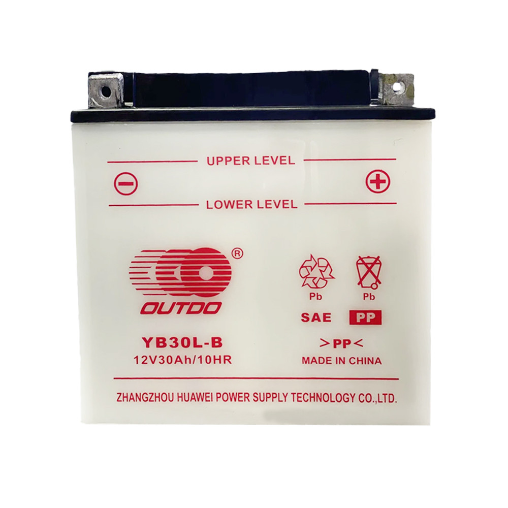 Мотоакумулятор AGM OUTDO YB30L-ВS (MF), 12 V 30 Ah (168 х 132 х 192), White, залитий і заряджений, Q2, фото 1