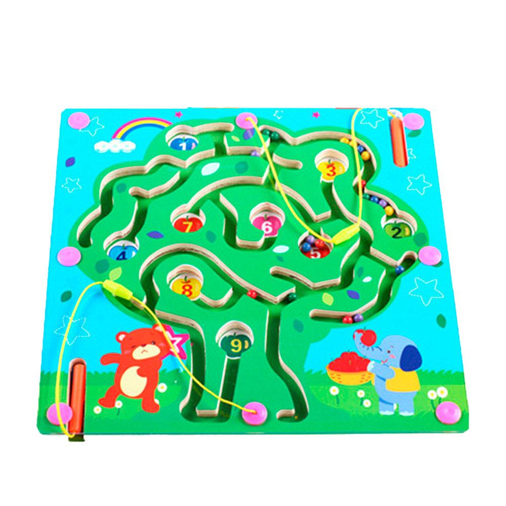 Купить Игрушка-лабиринт "Яблоня" на деревянной доске с магнитными ...