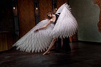 Белые гибкие крылья для танцев
