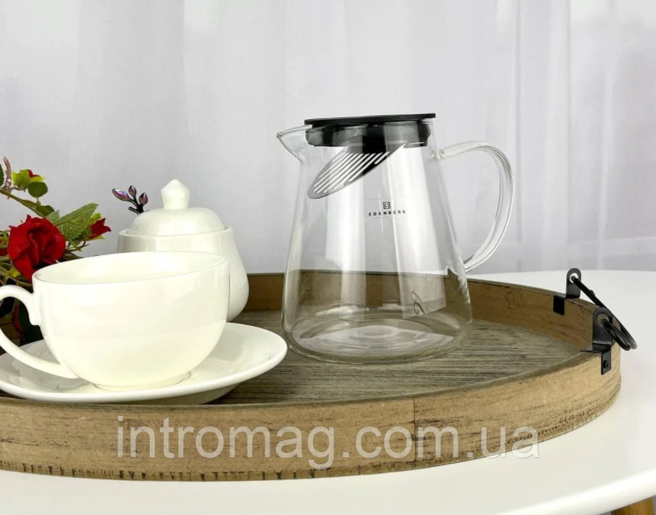 Чайник заварочный стеклянный 950 мл Edenberg EB-19043 / Чайник - заварник для заварки чая термостекло - фото 2 - id-p1497236378