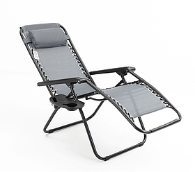 Крісло — Шезлонг пляжний садовий із підсклянником розкладний Zero Gravity М-1052 Крісло складане