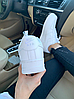 Жіночі чоловічі кросівки Nike Air Force 1’07 White One взуття Найк Аїр Форси низькі білі шкіряні, фото 9