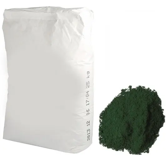 Пігмент зелений темний залізоокисний 25 кг (витрата 1-5% від маси зв'язувального)