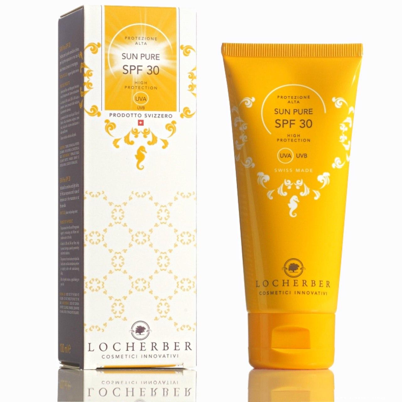 Сонцезахисний, натуральний крем SPF 30 Locherber Sun Pure з екстрактом граната для обличчя, шиї та тіла